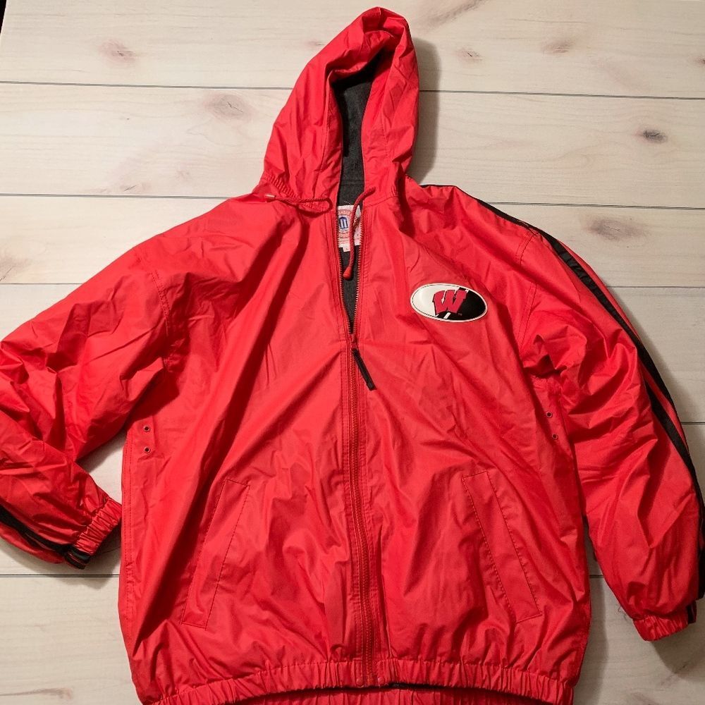 unisex L Wisconsin badgers‎ rain coat fleece lined